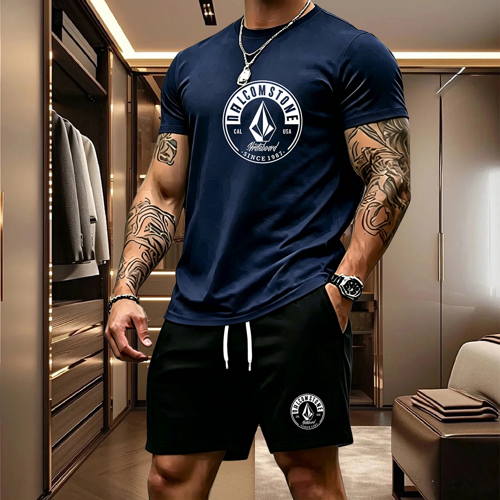 Skateboard - Herren Freizeit-Sportbekleidung 2-teiliges Set Klassisches Kurzarm-T-Shirt