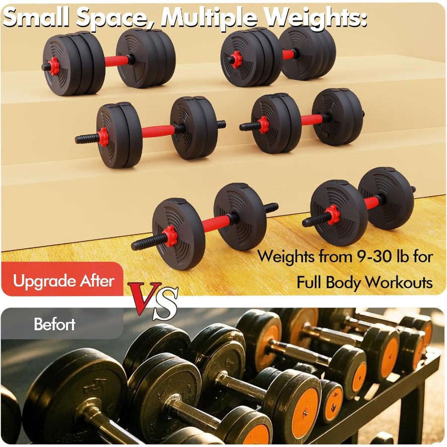 Verstellbares Hantelset, 60LB  – Dumbbell Set Bewertung und Preis